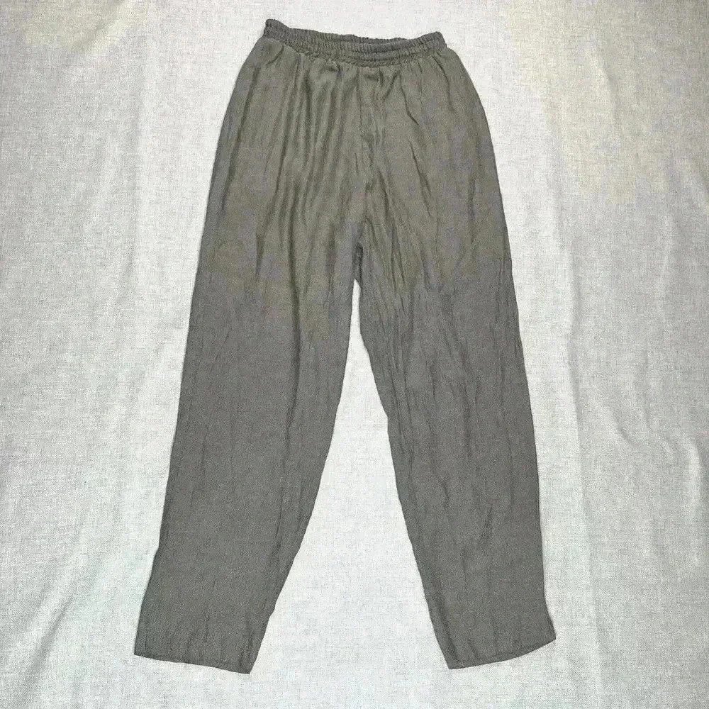 Yasuko Pants Taupe Color Elastic Waist Tapered Leg Sz M